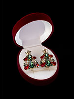 multi christmas  earring clip on