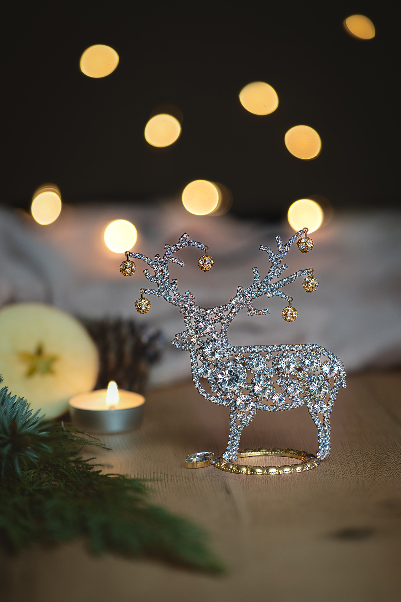 Reindeer with adorensed antlers - decoration for christmas