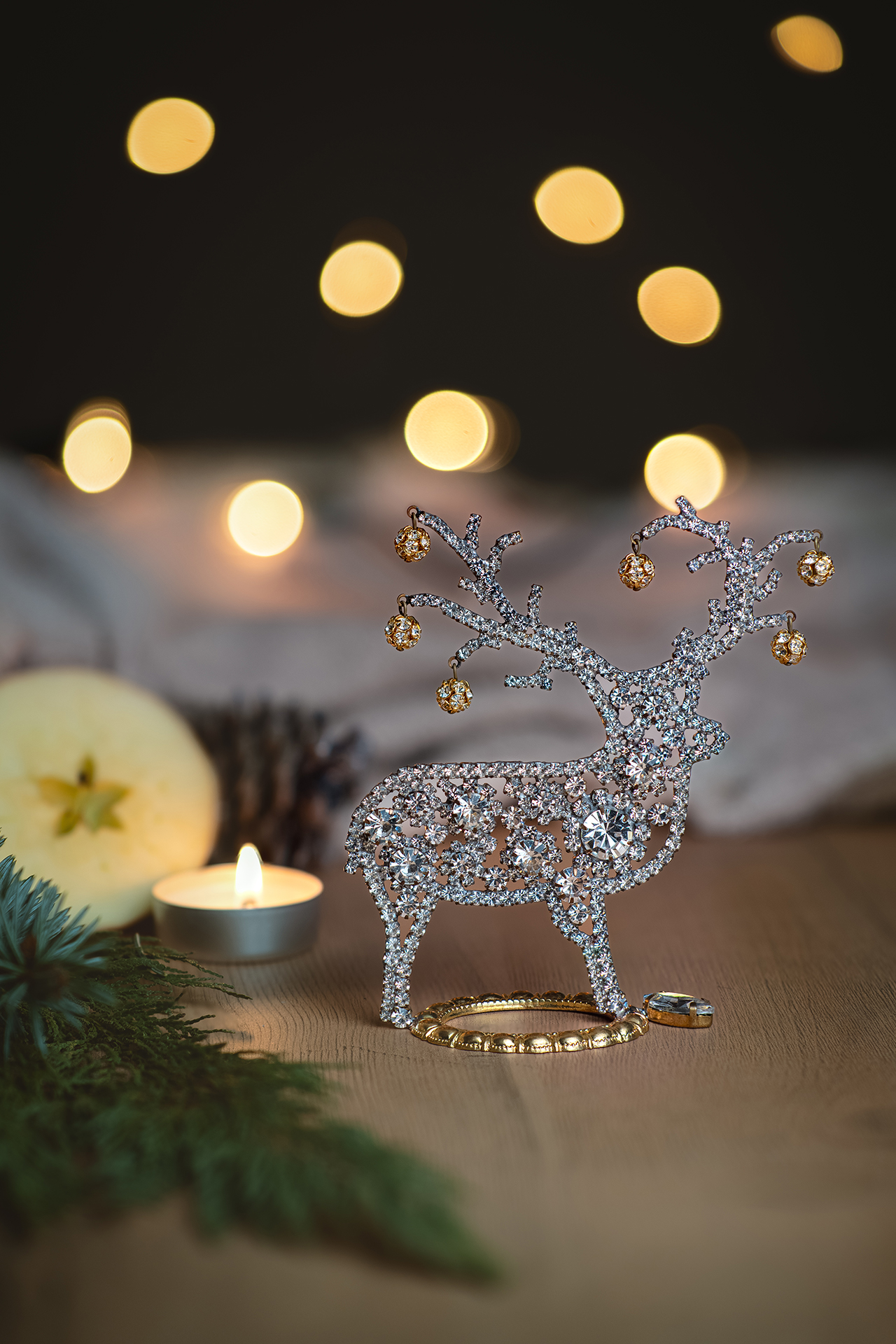 Reindeer with adorensed antlers - decorating for christmas