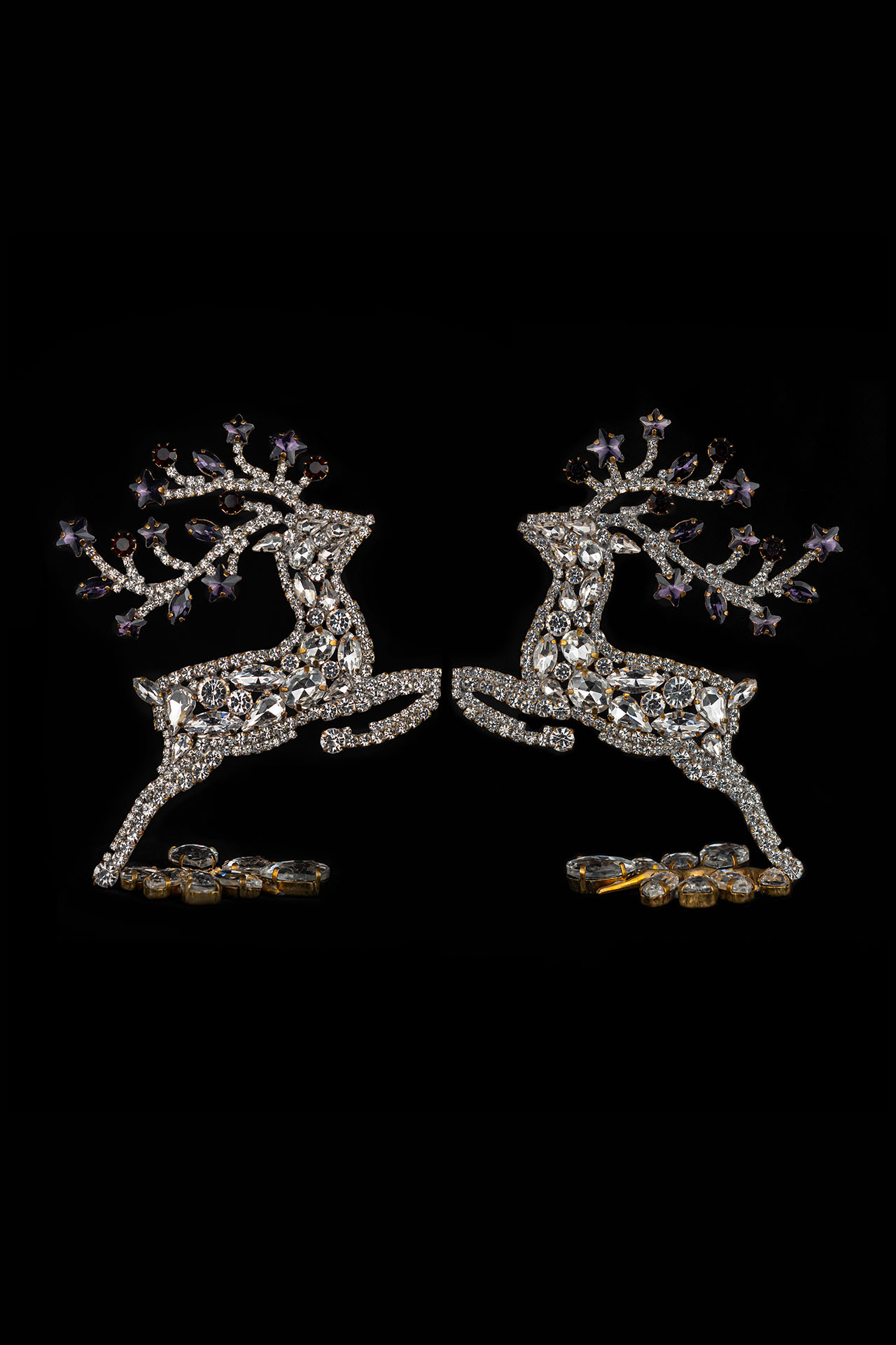 Rhinestone reindeer set for tabletop christmas decoration