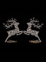 prancing reindeers set purple