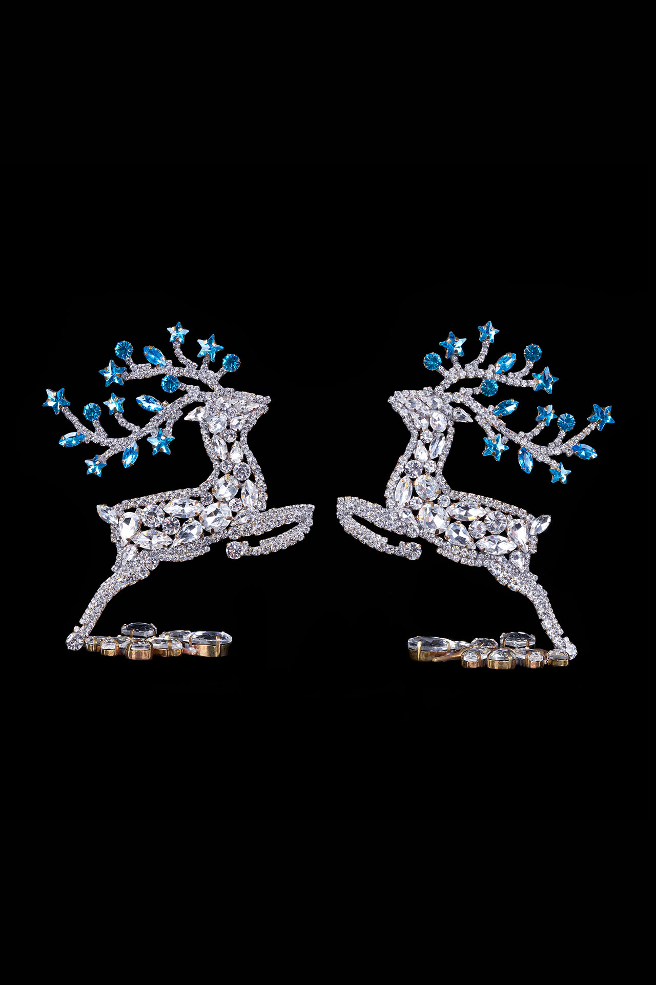 Rhinestone reindeer set for tabletop christmas decoration