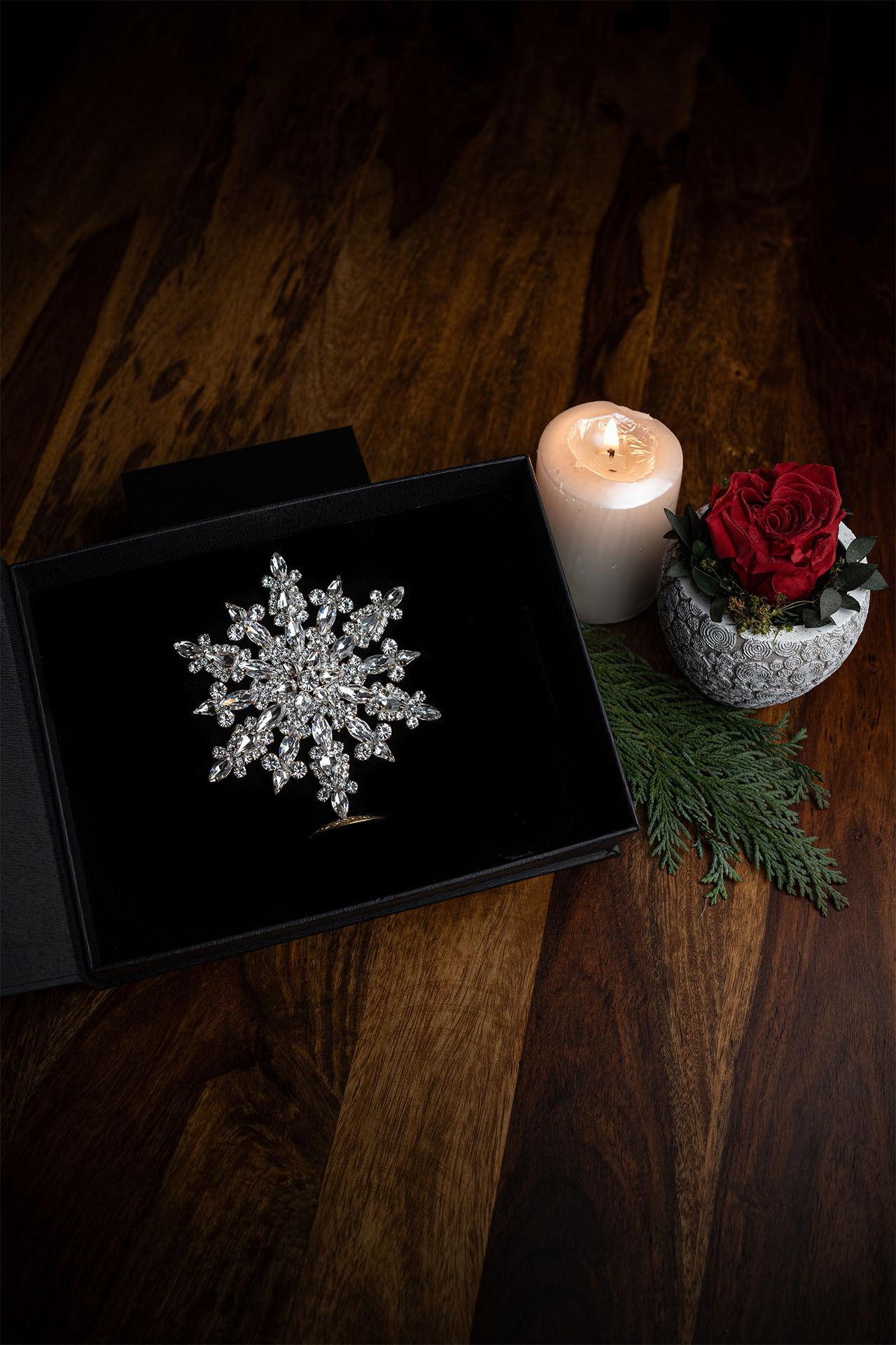 Czech rhinestone Christmas star handmade from clear rhinestones