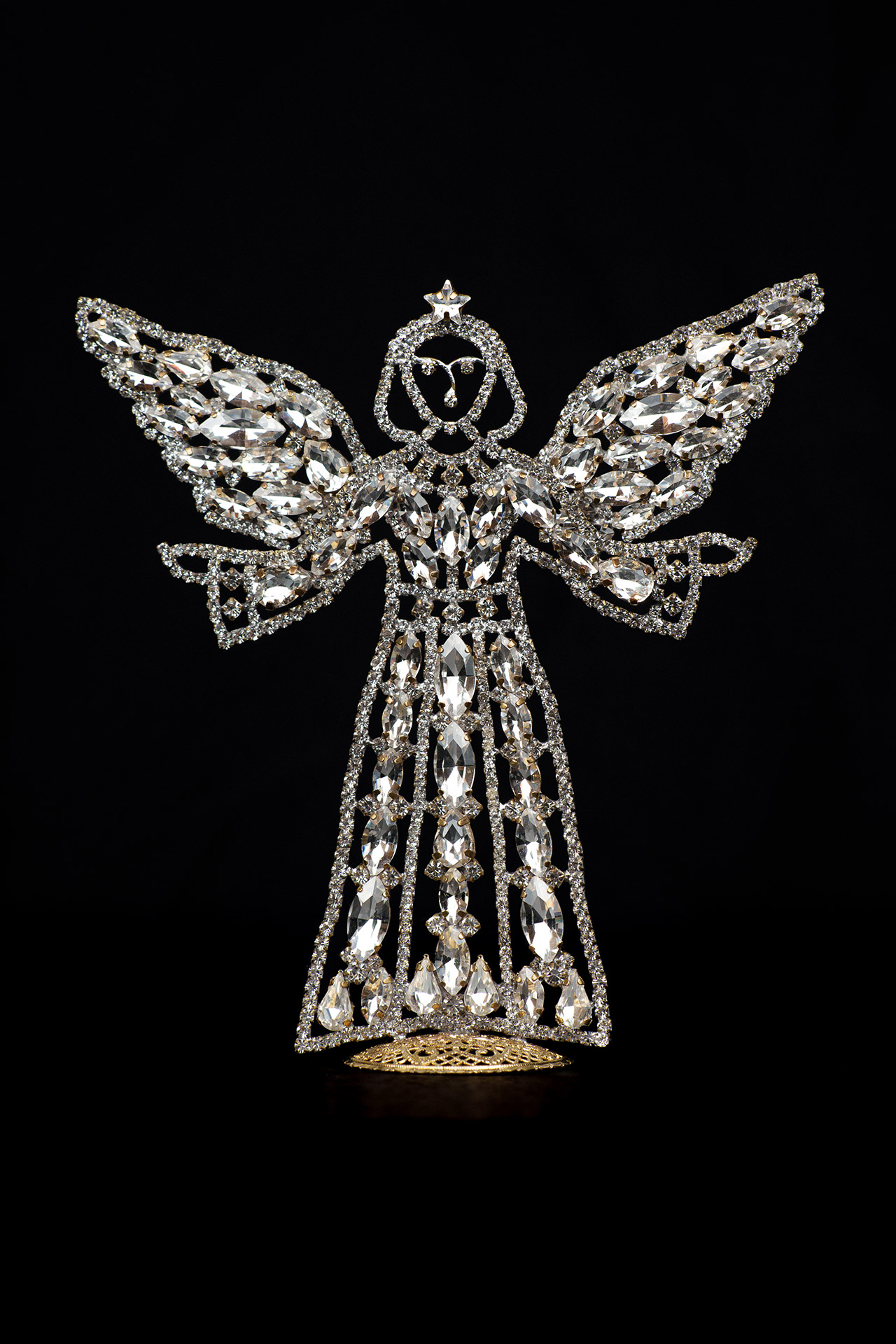 Rhinestone angel decorative figurine with crystal sparkle
