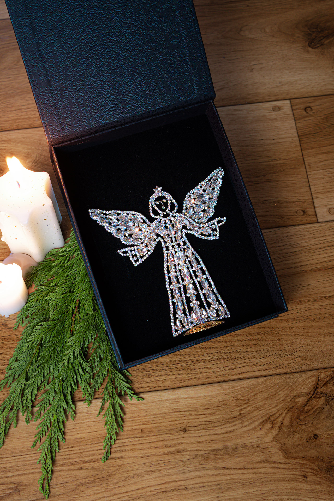 Rhinestone angel decorative figurine with crystal sparkle