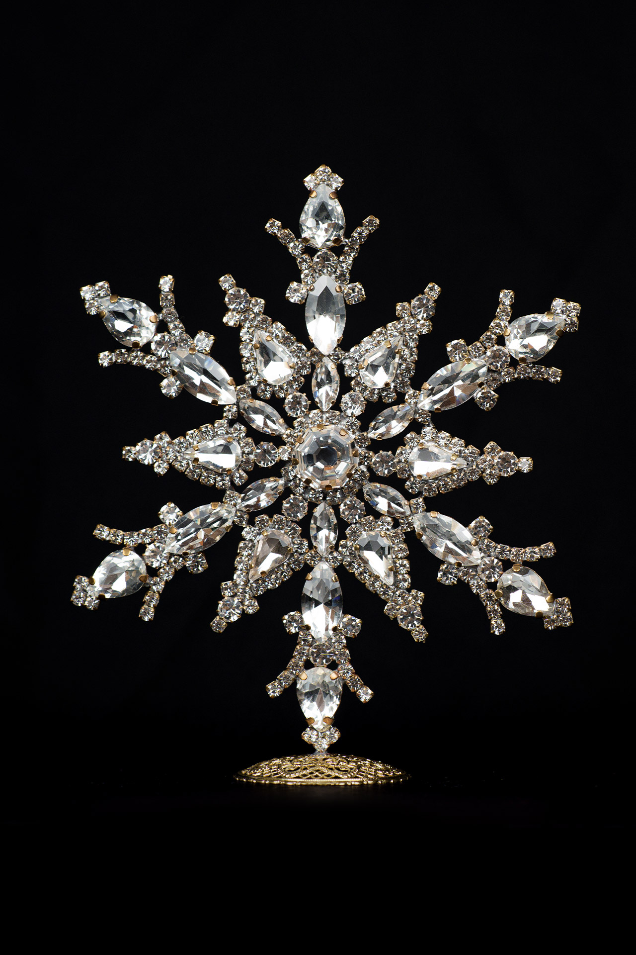 Rhinestone Snowflake Decoration Clear rhinestone snowflake decoration with crystal magic sparkle