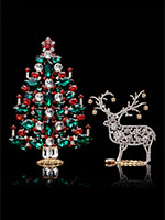 dazzling christmas tree christmas colours and reindeer