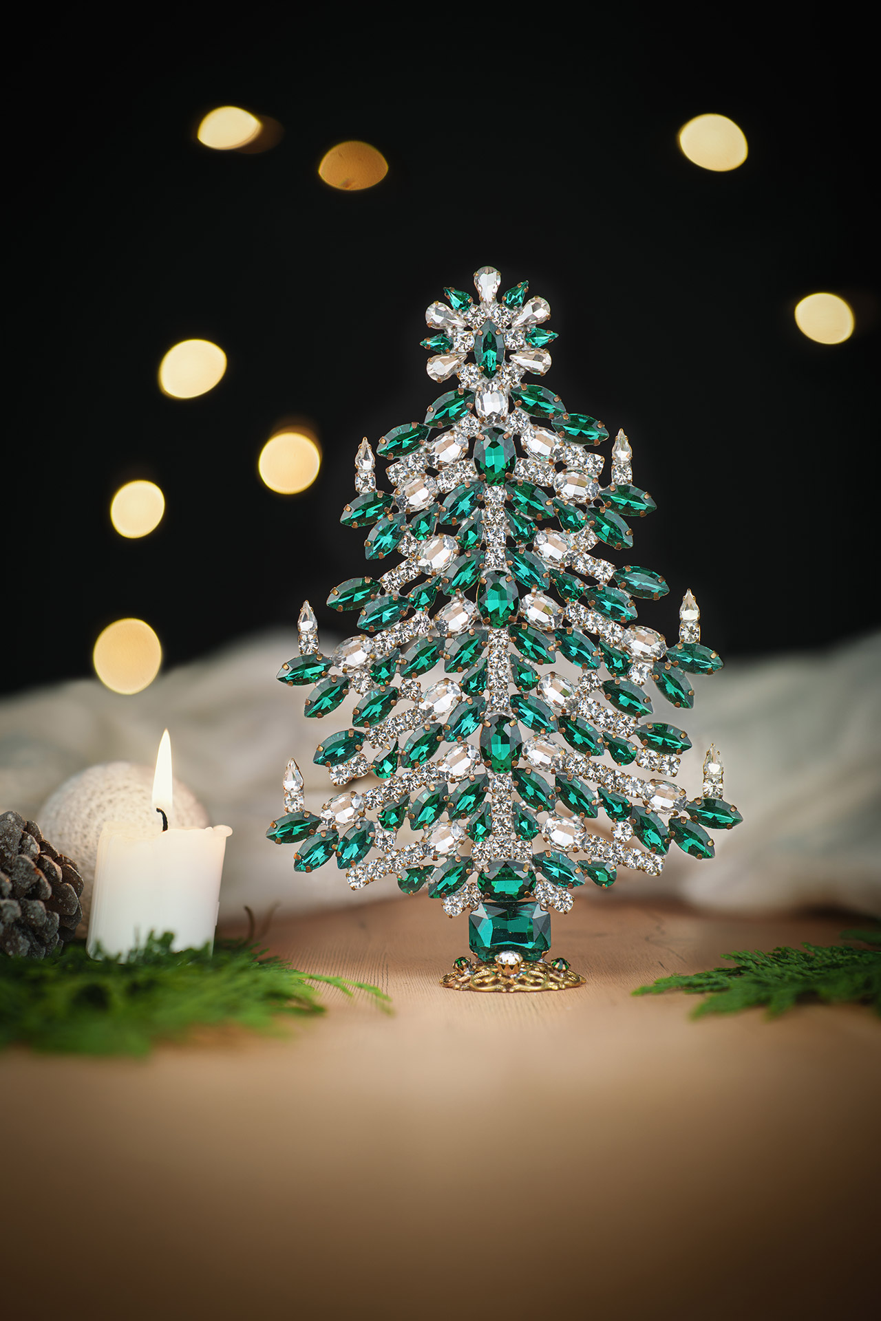 Handcrafted Vibrant table top Christmas tree ornament