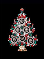 colored christmas tree with clear snowflakes