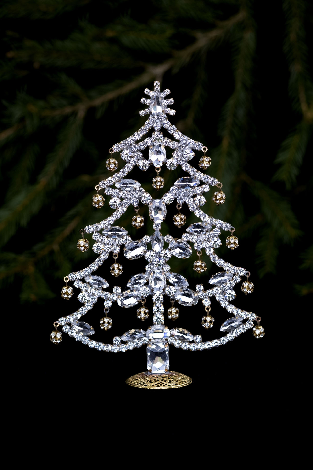 Czech handmade Christmas tree - tabletop Christmas decoration