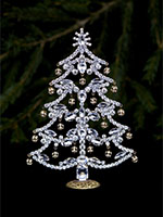 christmas tree with clear crystals
