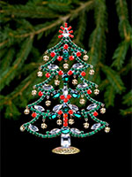 christmas tree with colored crystals