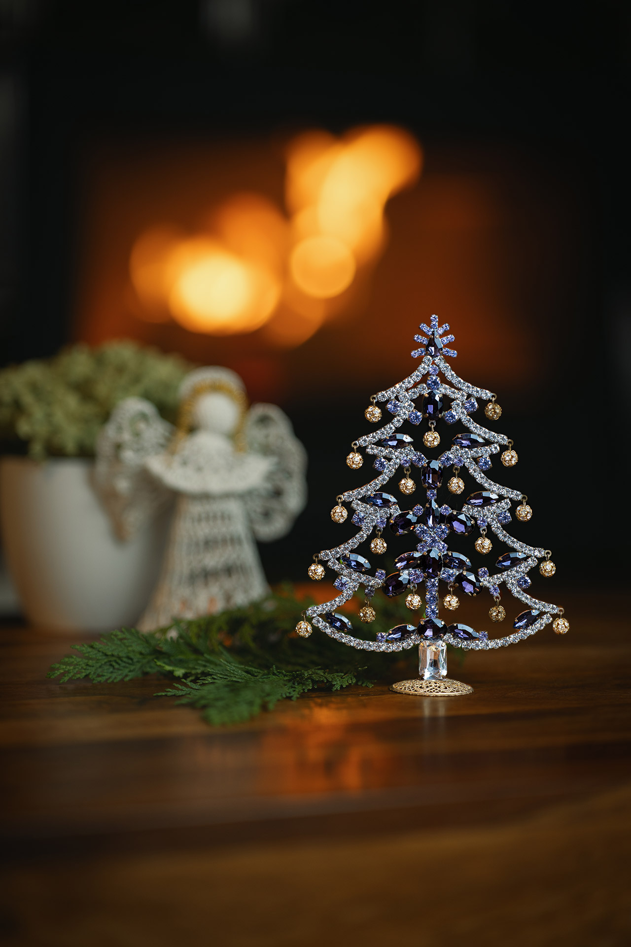Rhinestones Christmas tree - with crystals ornaments