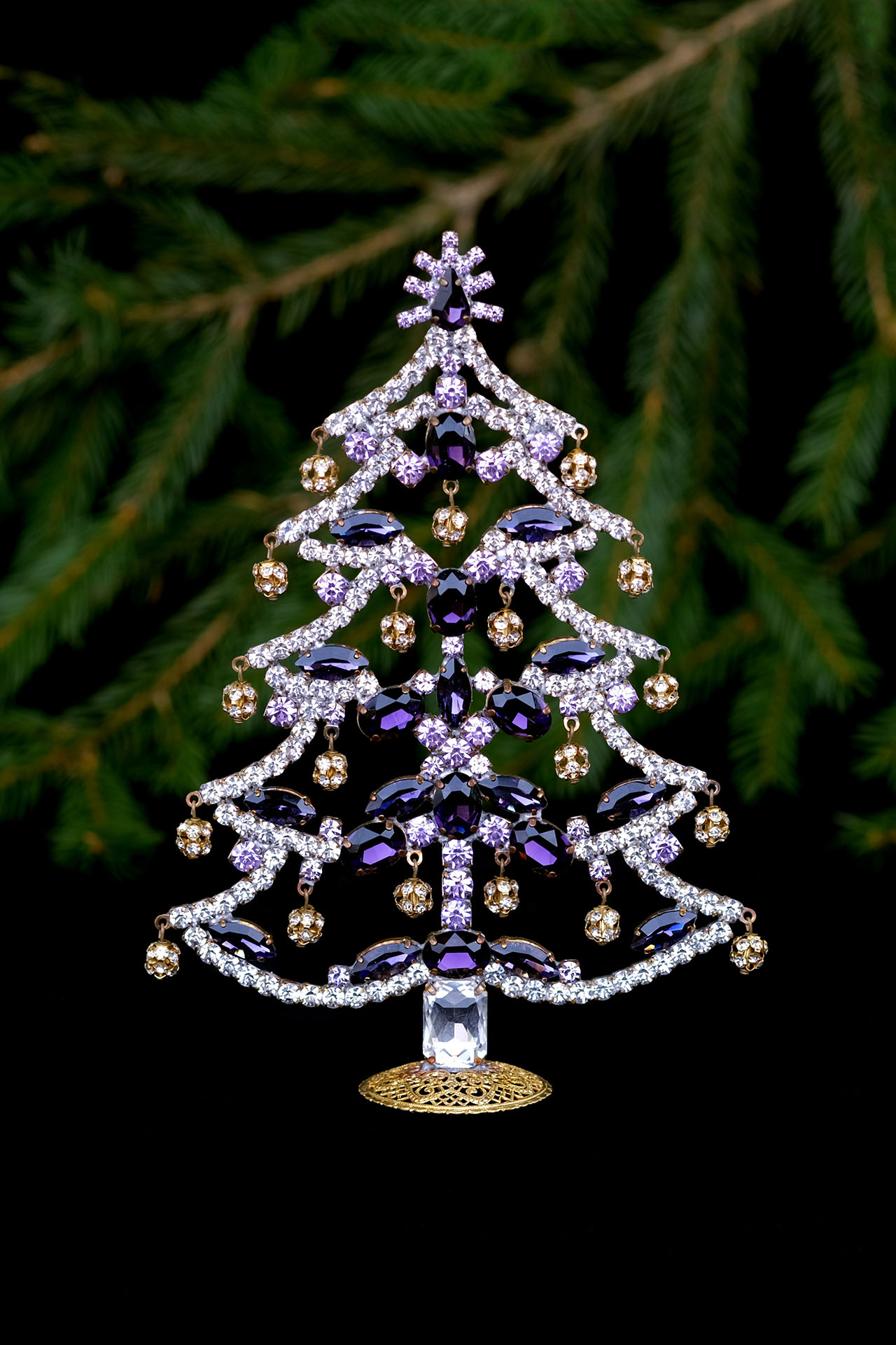 Rhinestones Christmas tree - with crystals ornaments