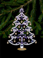 christmas tree with purple crystals