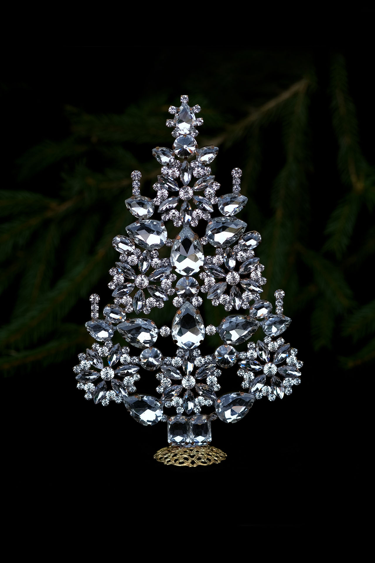 Delightful Christmas Tree | Green | Luxury Czech Jewelry