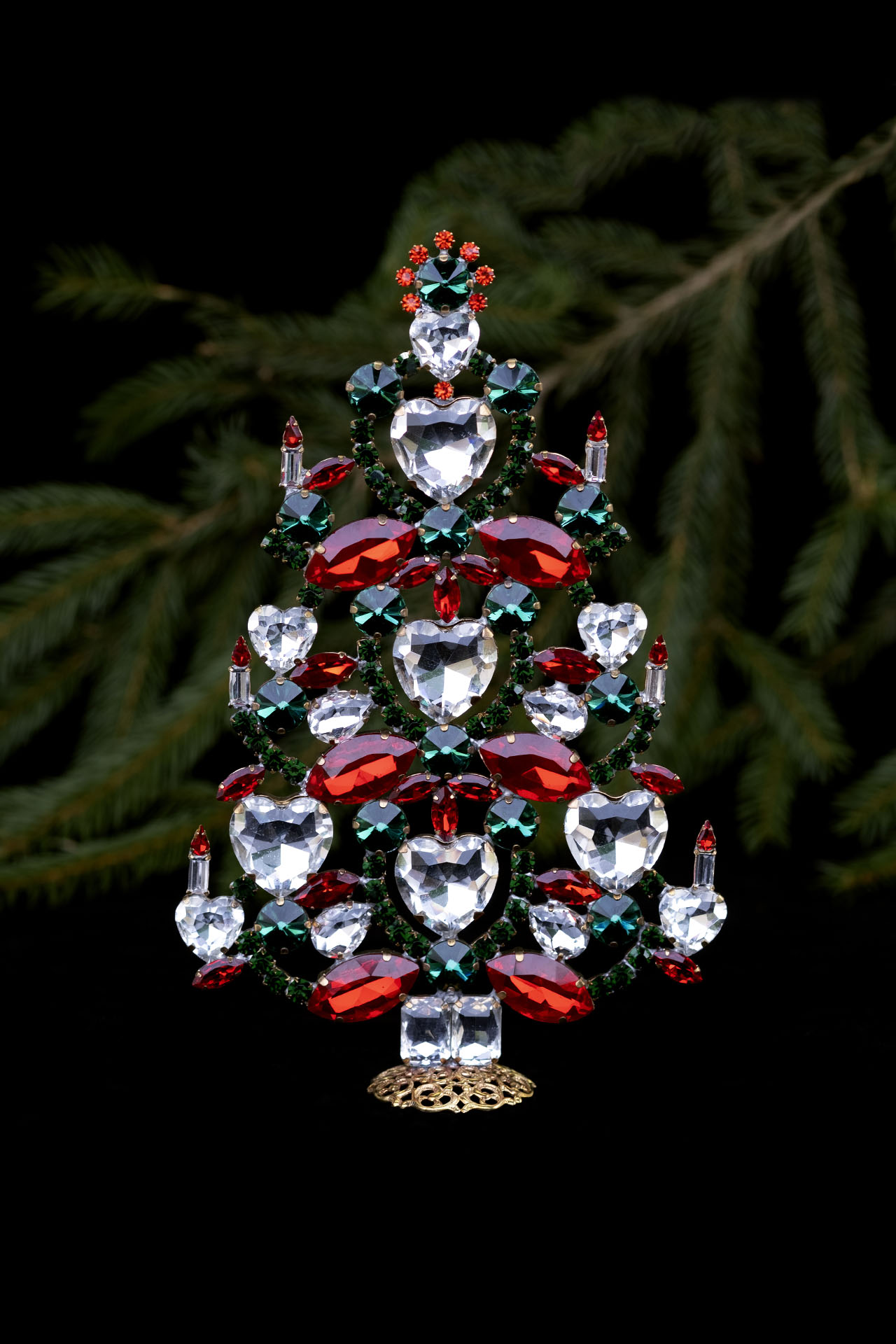 Luxury Christmas tree -  handcrafted with glass ornaments