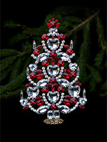 crystal christmas tree red