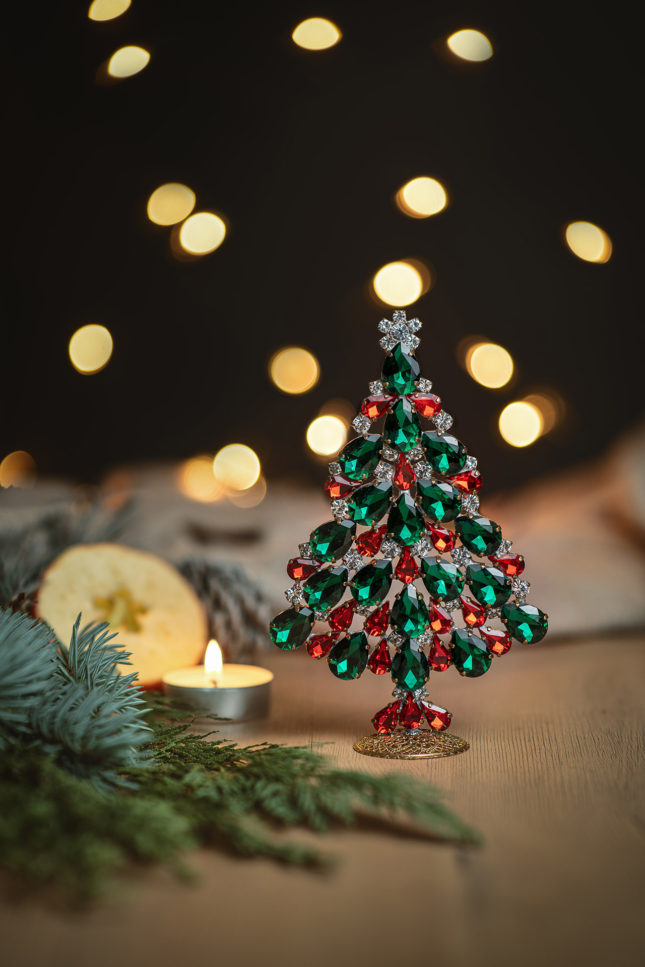 Crystal Xmas tree - handcrafted tabletop Christmas ornaments