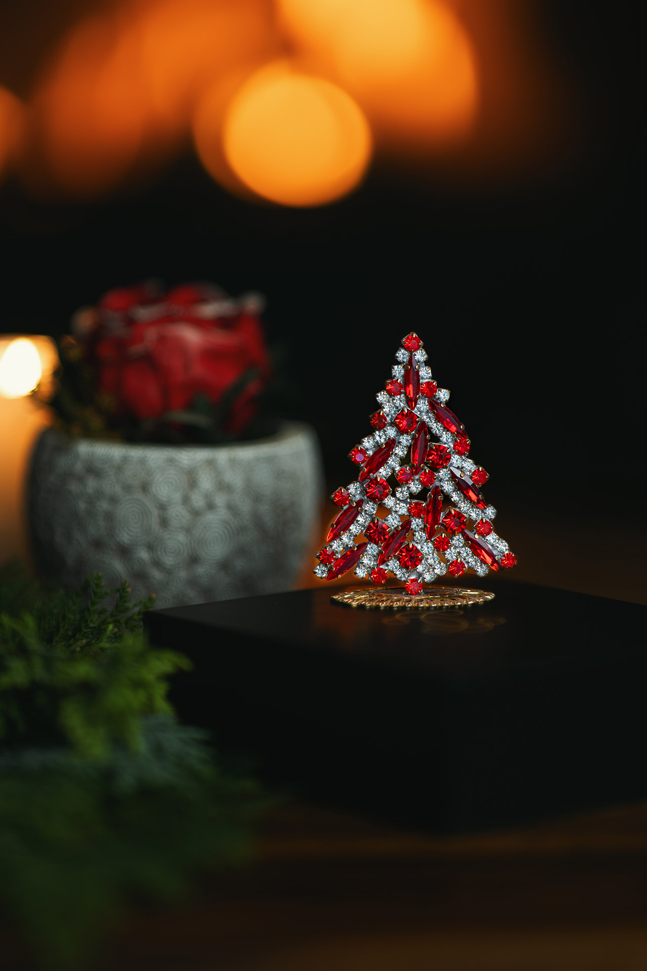 Magical table top, handcrafted vintage Christmas decorationtable top, handcrafted vintage Christmas decoration