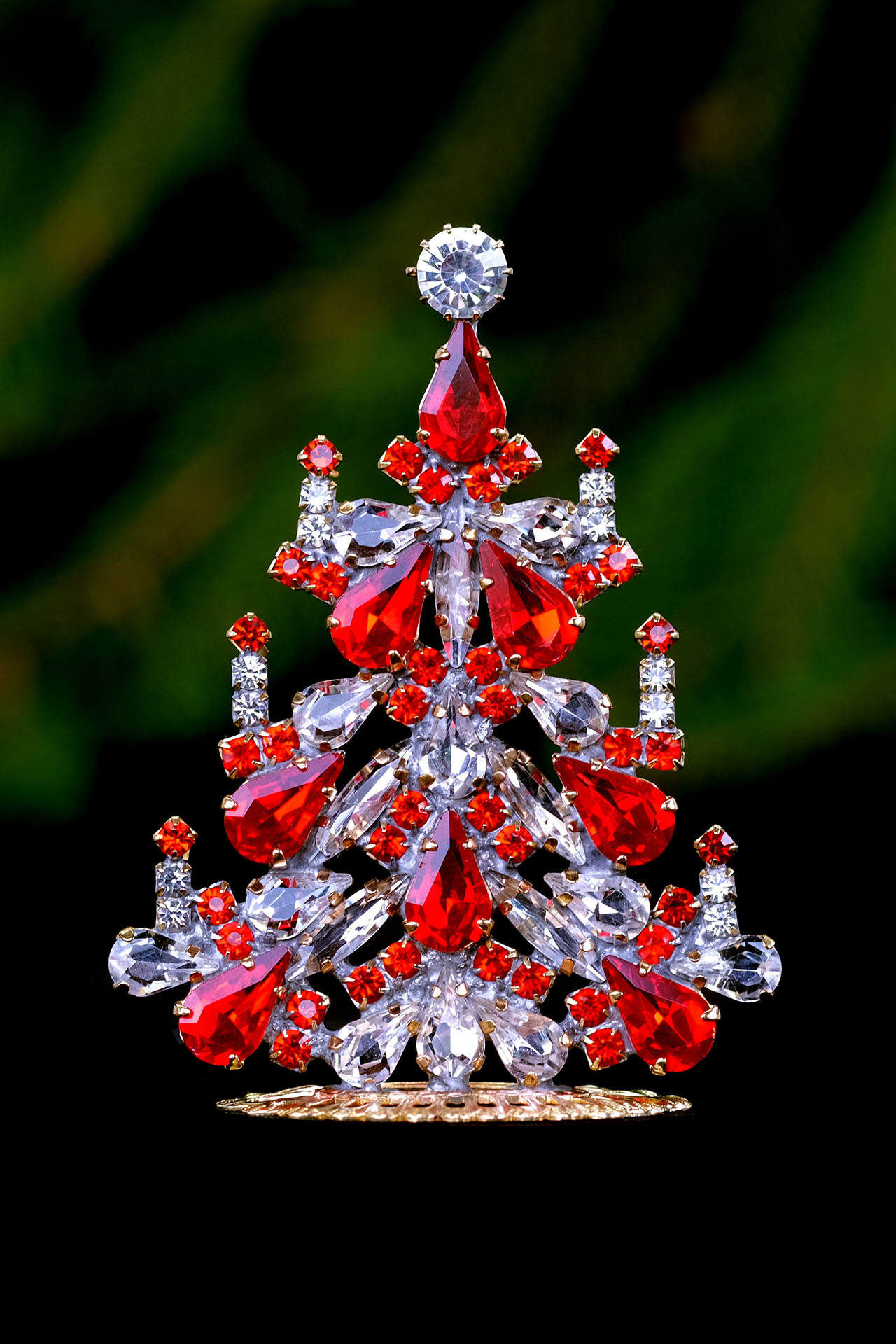 Festive Cheer tree, handcrafted jewelry Christmas ornament