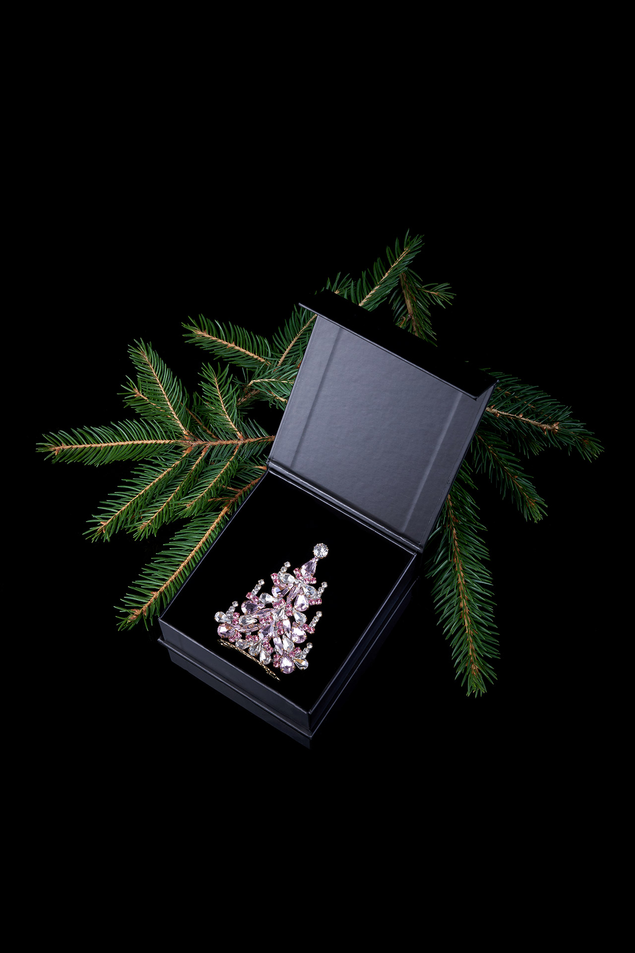 Festive Cheer tree, handcrafted jewelry Christmas ornament