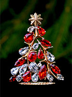 glitzy gold tree red