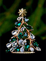 glitzy gold tree green