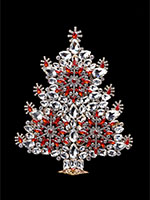 winter wonderland christmas tree clear and red