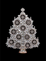 ornamented snowflake wreath christmas tree clear