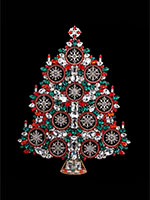 ornamented snowflake wreath christmas tree festive colors