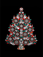 ornamented snowflake wreath christmas tree festive colors