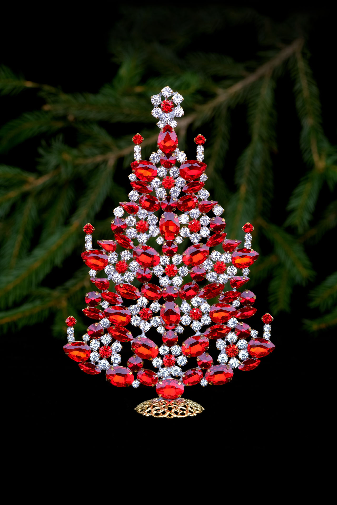 Sparkly Christmas tree, handcrafted with Czech Rhinestones.