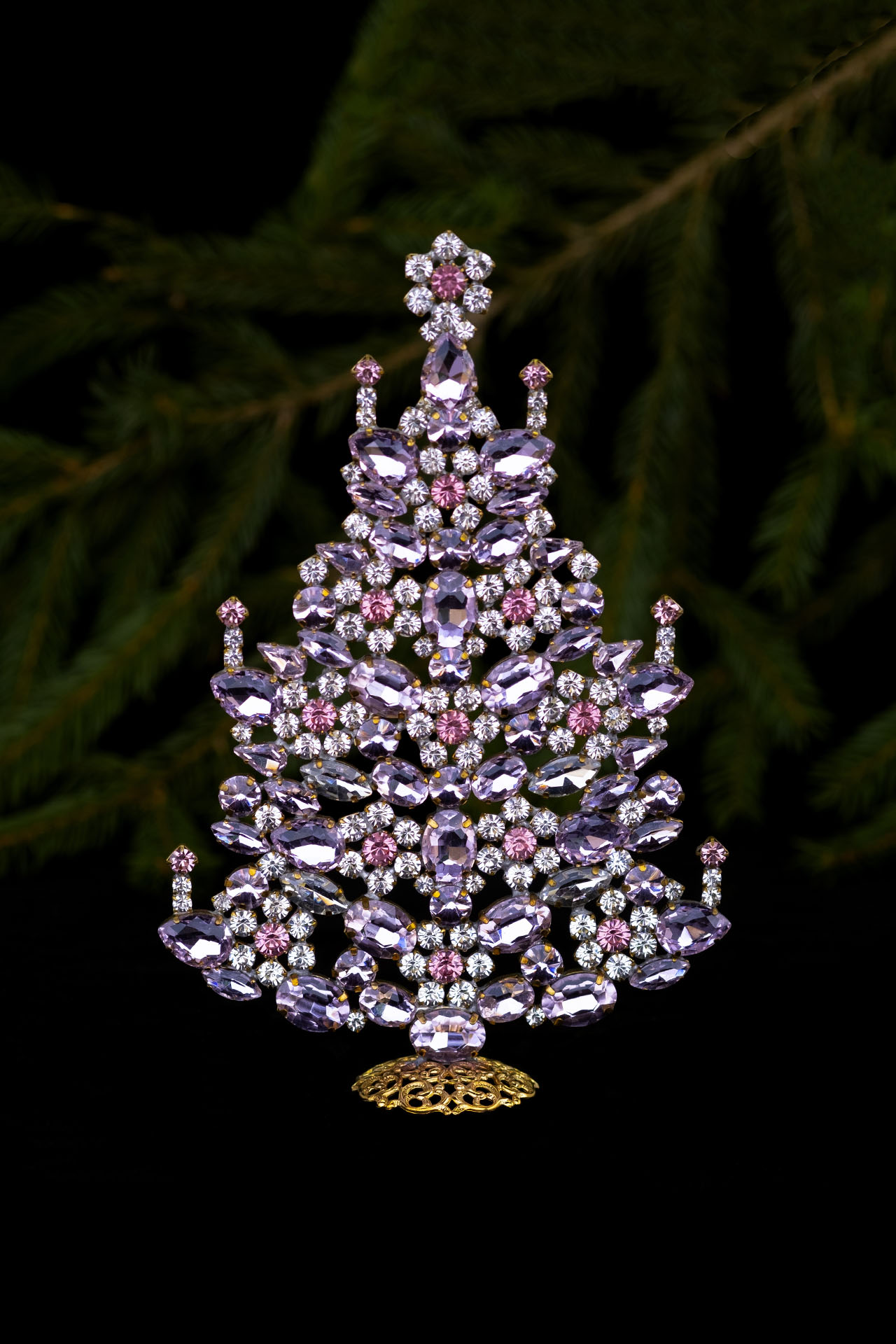 Sparkly Christmas tree, handcrafted with Czech Rhinestones.