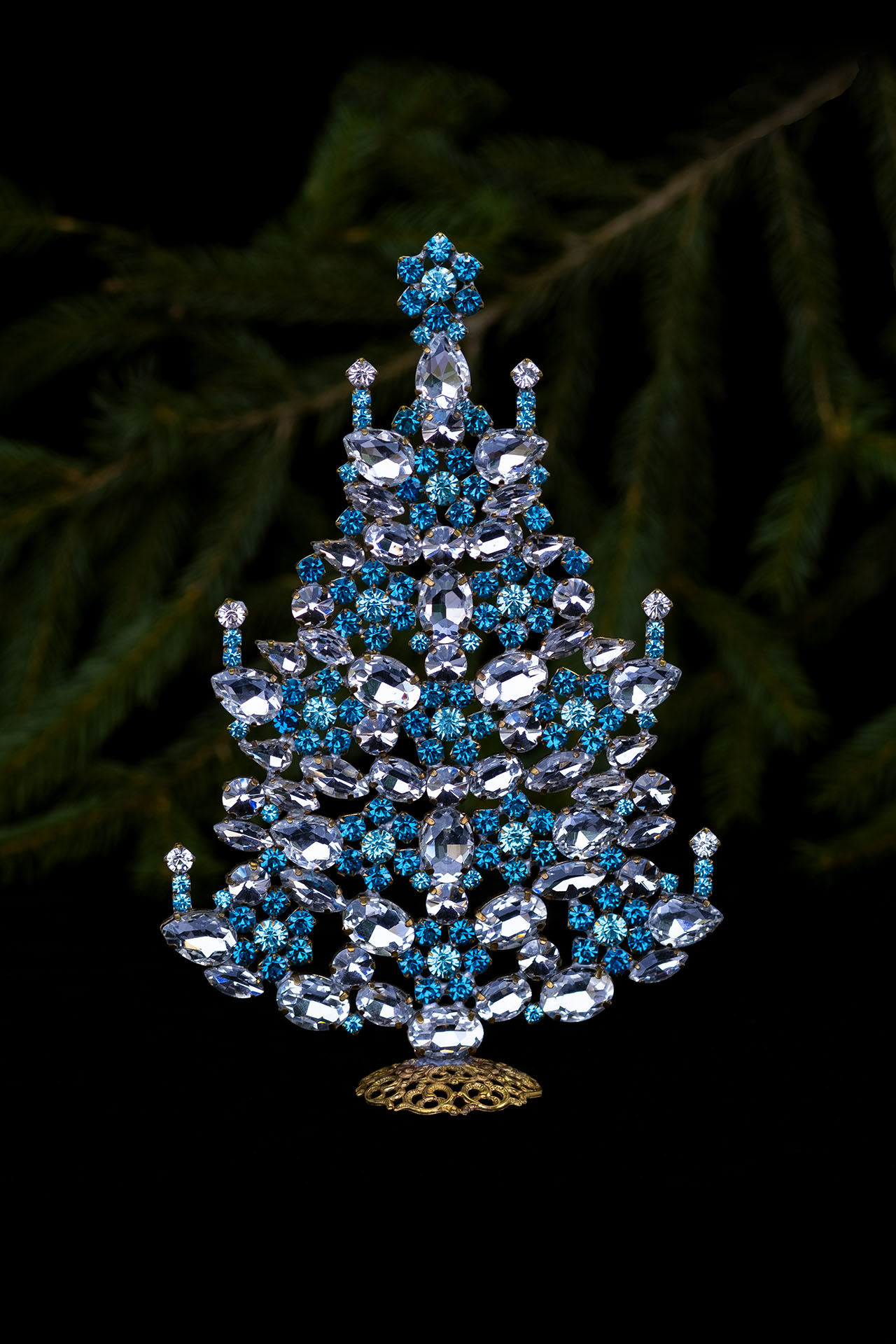Sparkly Christmas tree, handcrafted with Czech Rhinestones.