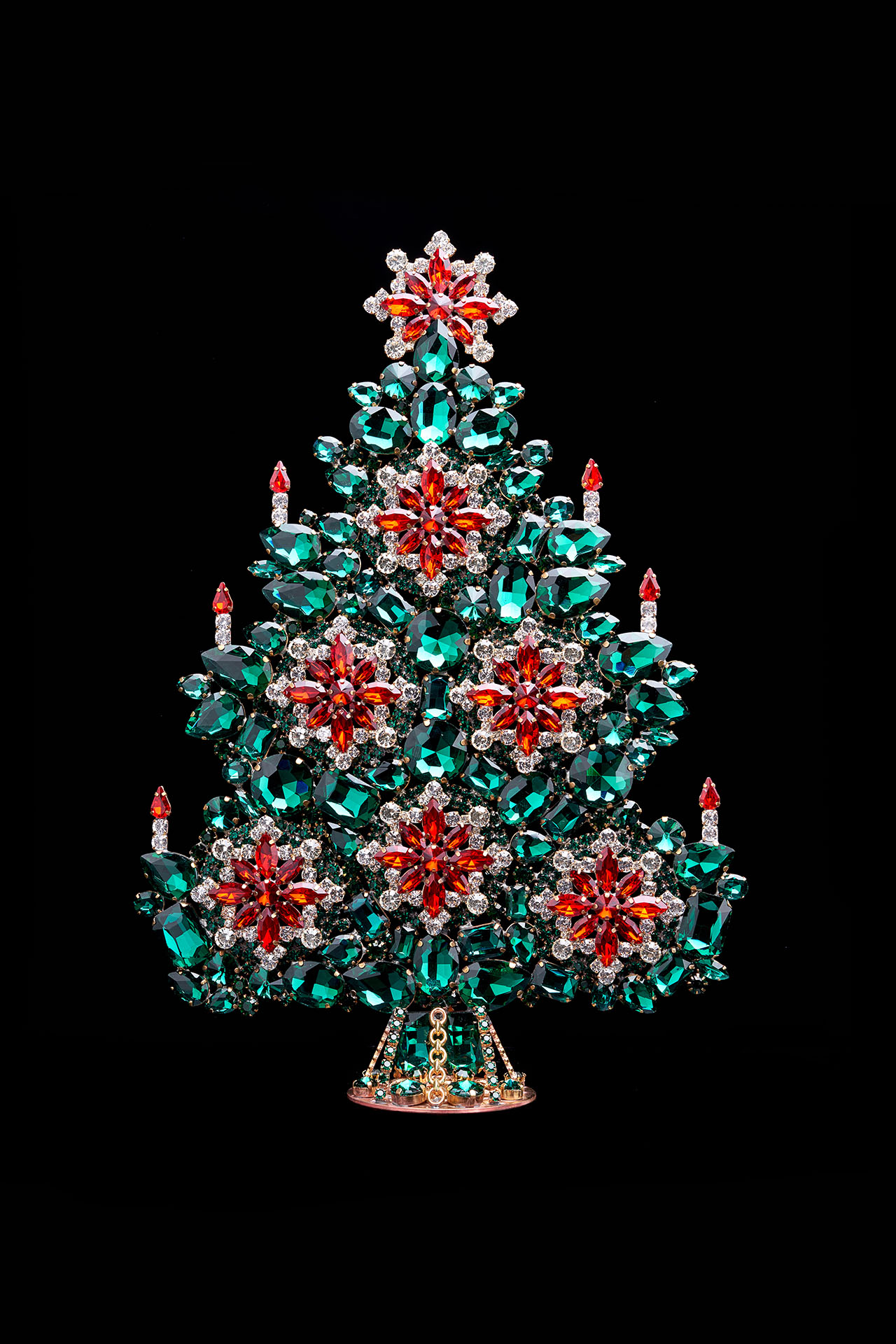 Opulent Xmas Tree, handcrafted with glass tree decorations