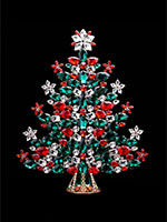 asymmetrical chrsitmas tree festive colors