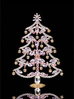 christmas tree with pink crystals