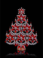 variant snowflakes christmas tree crystal clear red