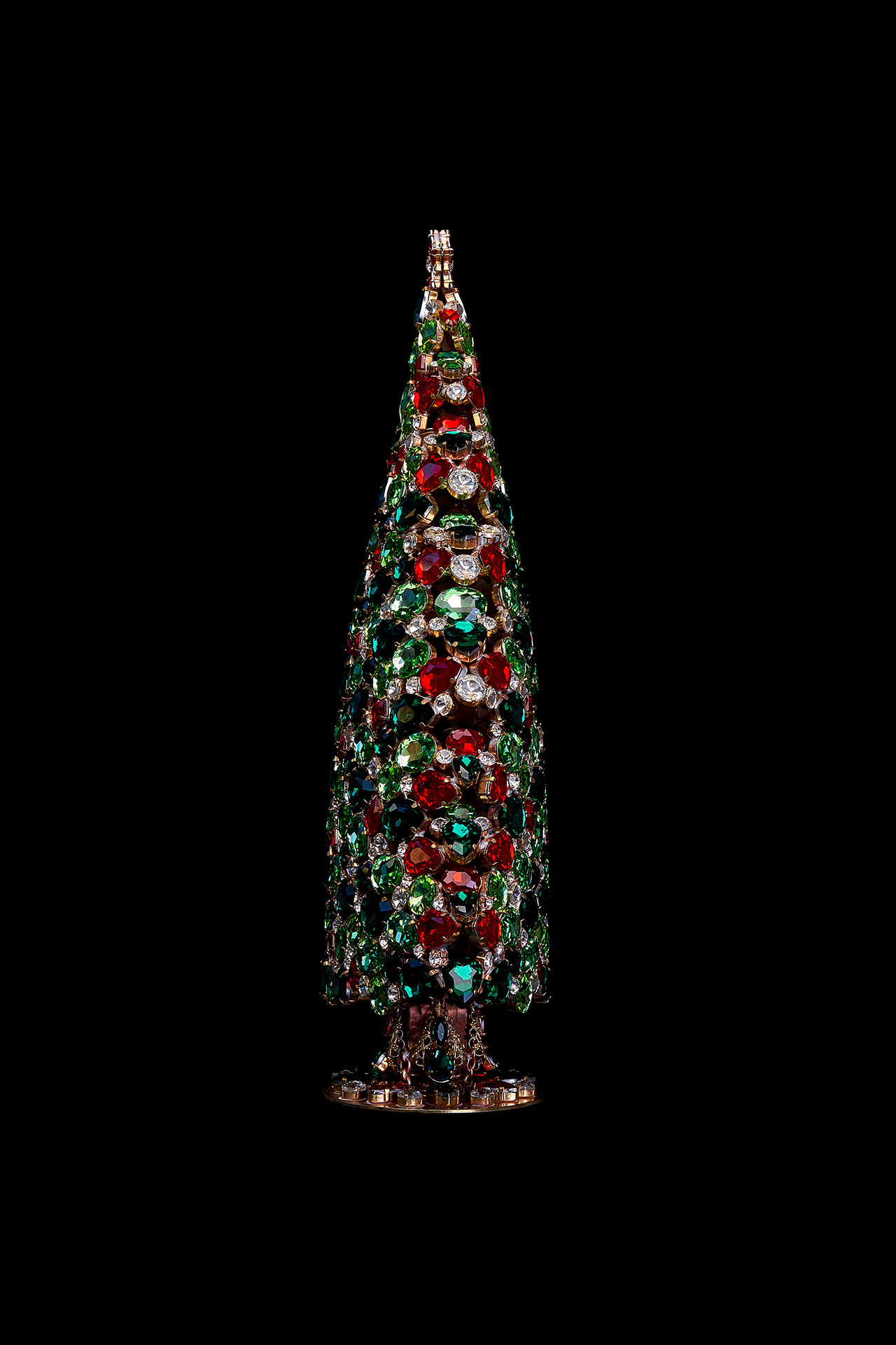 Handcrafted unique 3D design Christmas tree - festive color