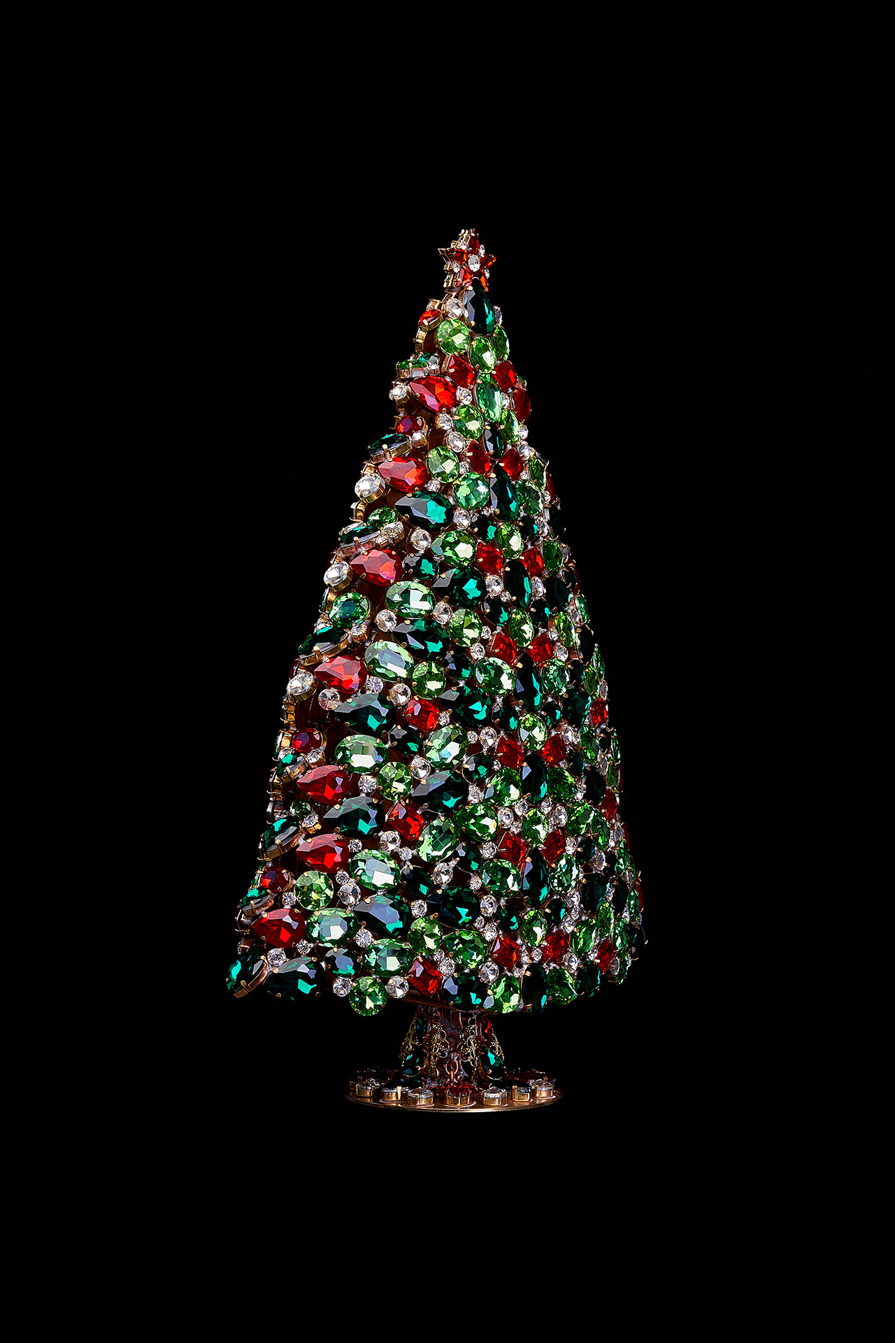 Handcrafted unique 3D design Christmas tree - festive color