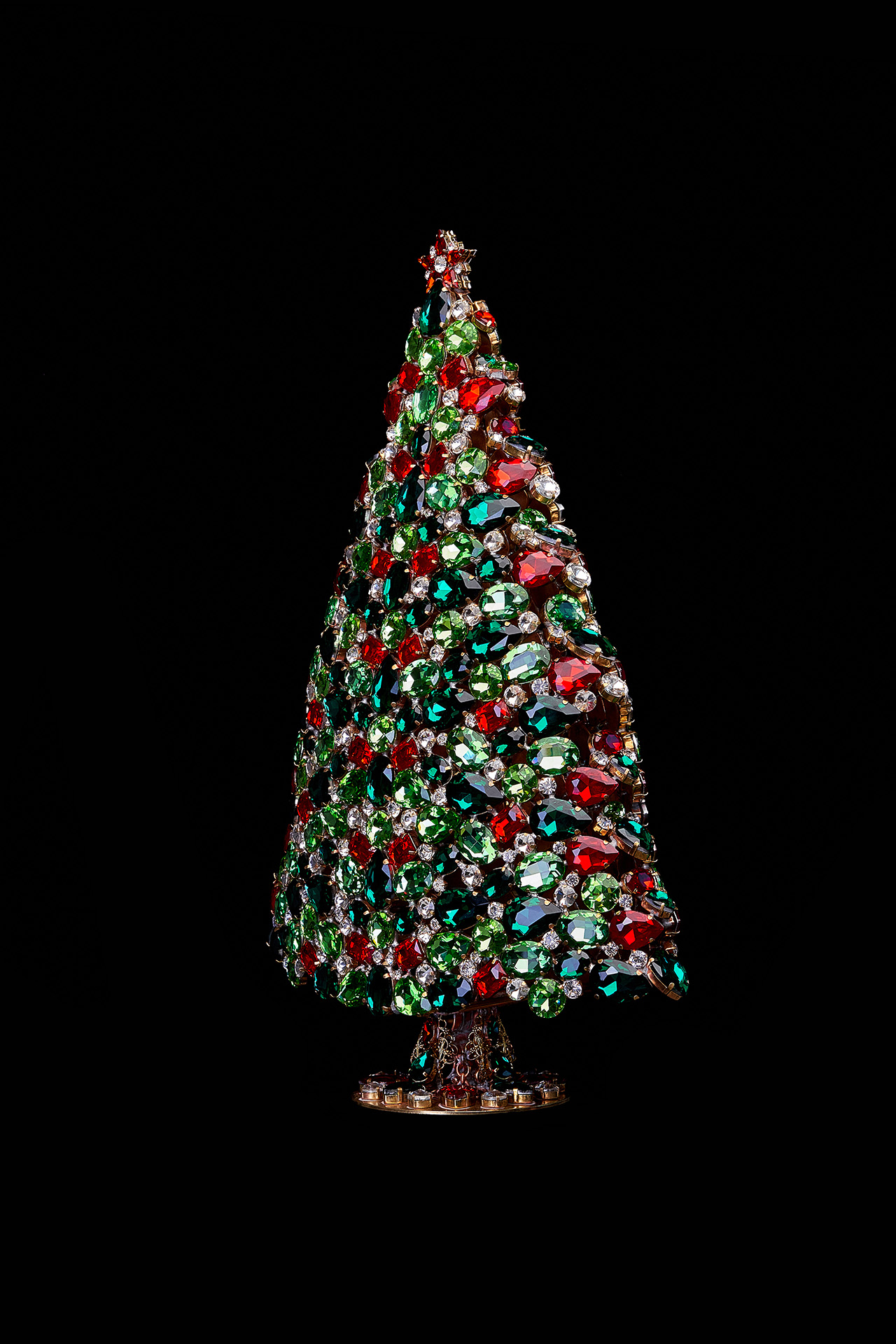 Handcrafted unique 3D design Christmas tree - festive color