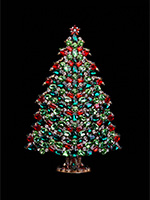 3D Festive Yule Christmas Tree christmas color