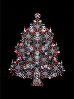 christmas tree with snowflake wreath festive colors