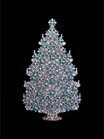 huge christmas tree pastel colors