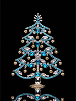 christmas tree with aqua crystals
