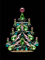 festive christmas tree green and pink