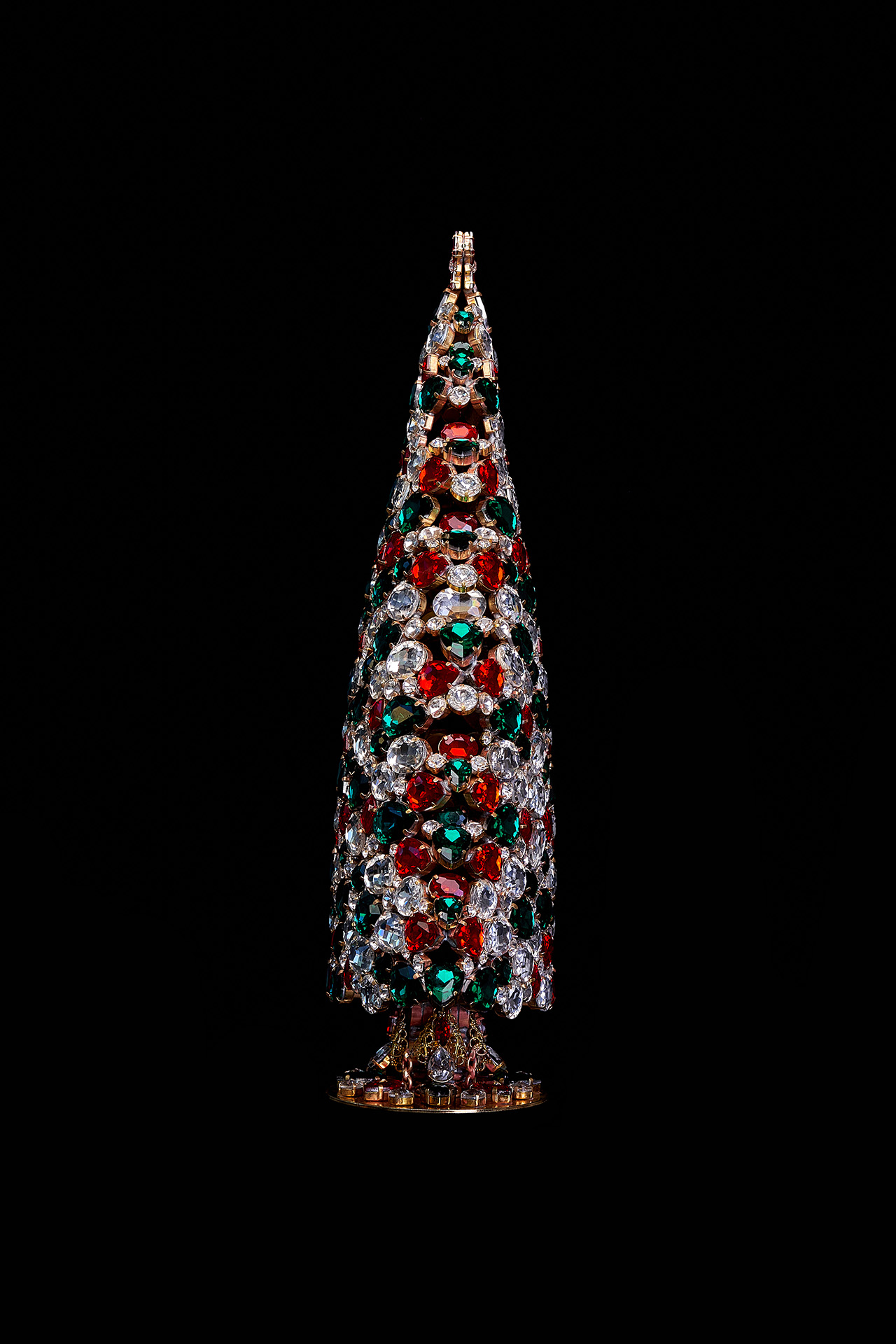 Handcrafted unique 3D design Christmas tree - festive color