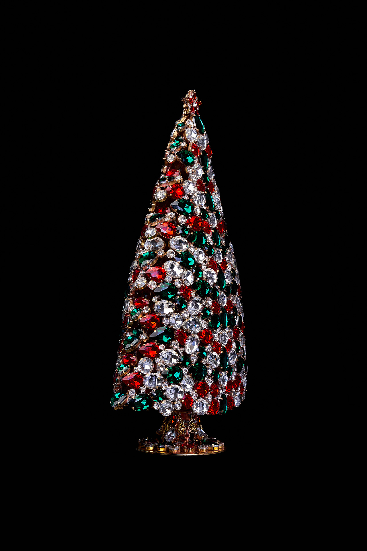 Handcrafted unique 3D design Christmas tree - festive color