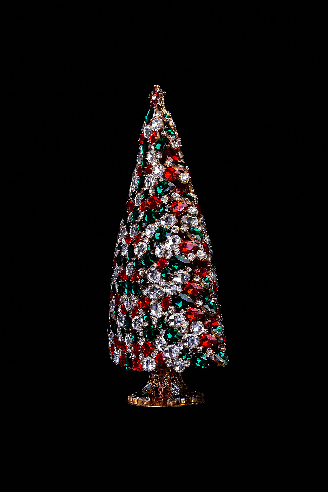 Handcrafted unique 3D design Christmas tree - festive color